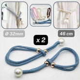 Pair of Tie Backs Finished with a Giant Pearl of 32mm Diameter. Adjustable to maintain the curtains a maximum diameter of 46cm - ACCESSOIRES LEDUC BV